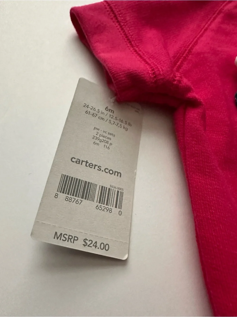 Carter's Hot Pink Top with Navy Floral Leggings